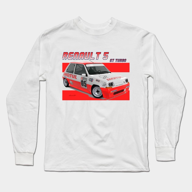 Renault 5 GT Turbo Long Sleeve T-Shirt by PjesusArt